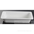 ivory creamy pure white decal design decal hand paint decal hand made rectangular bowl